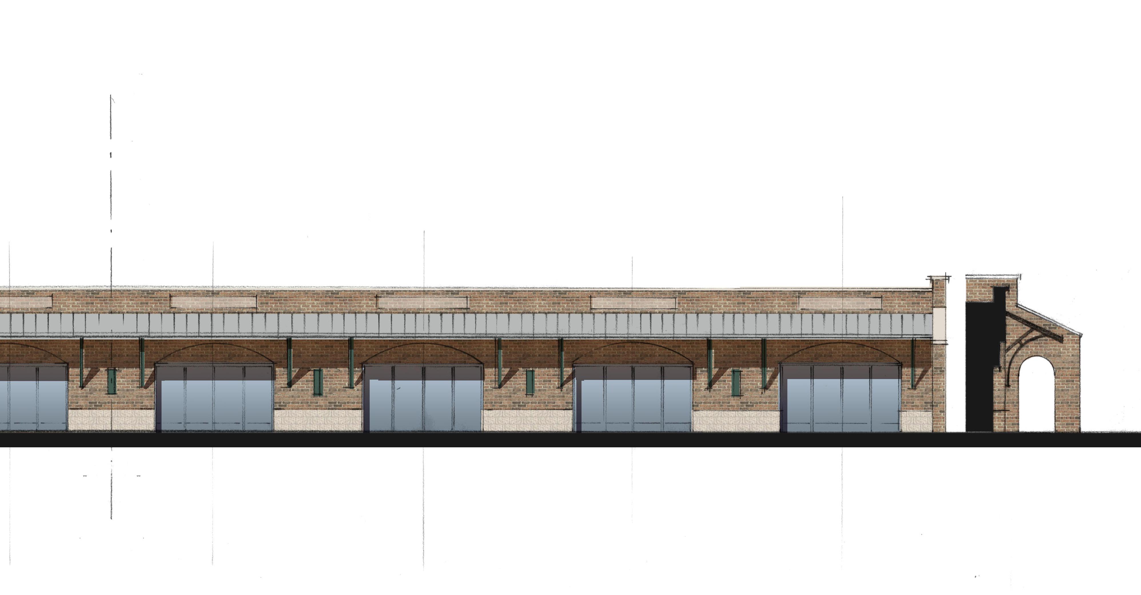 retail building concept design elevation rendering