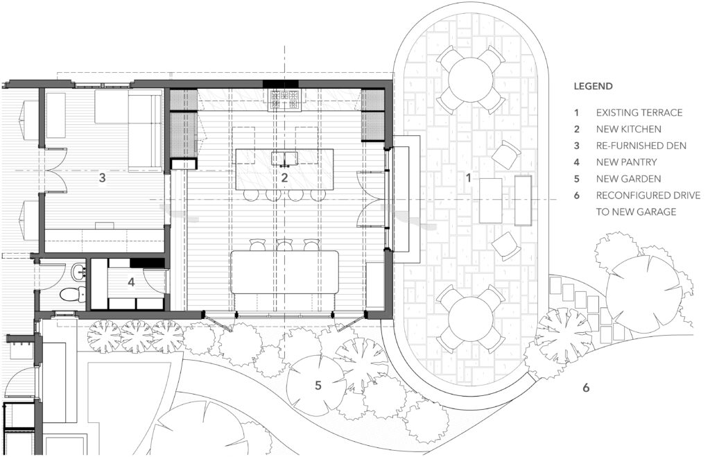 new plan for expanded kitchen in previous garage