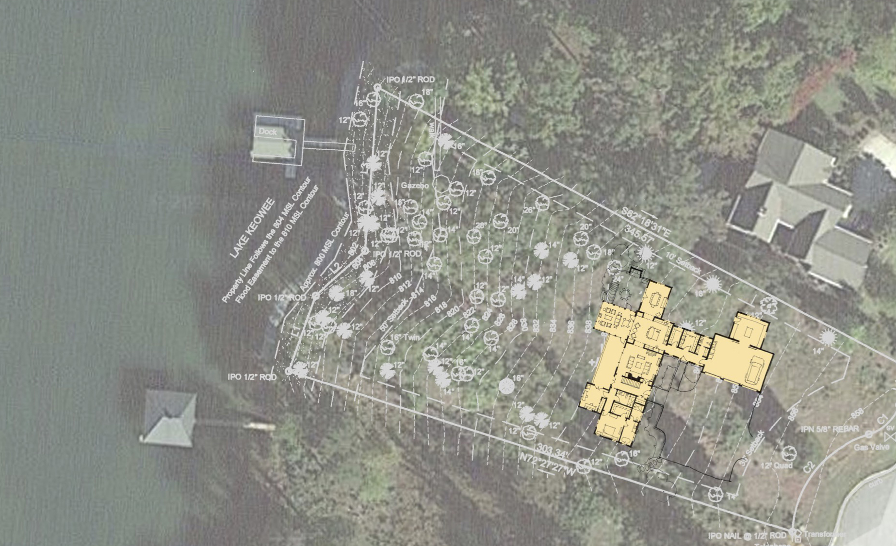 site plan of lake house